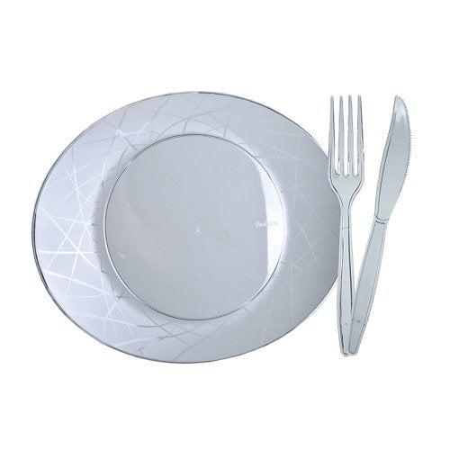 Kit Churrasco Garfo/faca/prato Cristal
